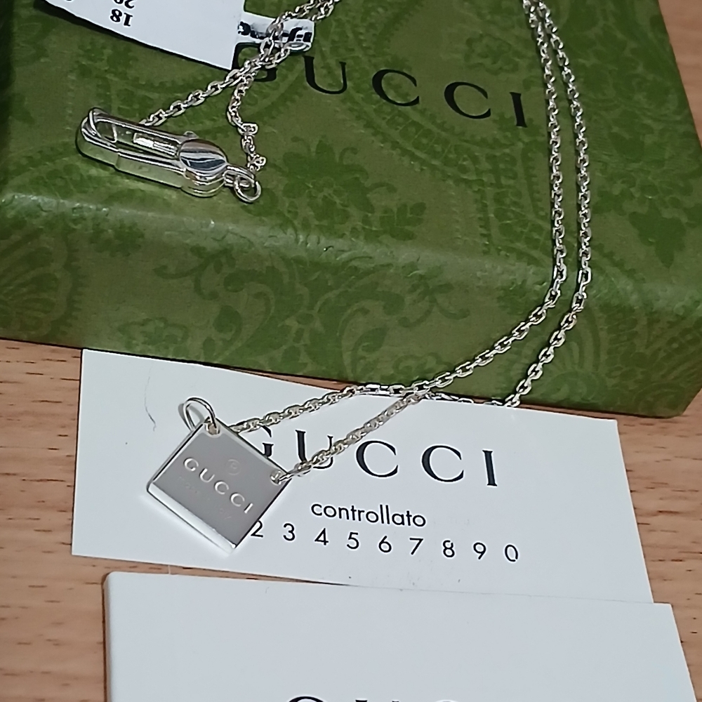 New gucci necklace Authentic box bag Trademark Signature Made In italy - Picture 3 of 10